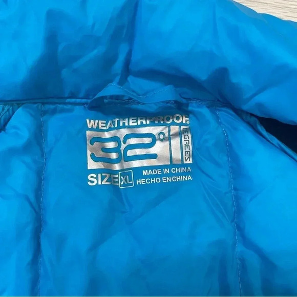 32 Degrees Ultra Light Down Black Blue Full Zip Jacket Women’s size XL New - Picture 9 of 15